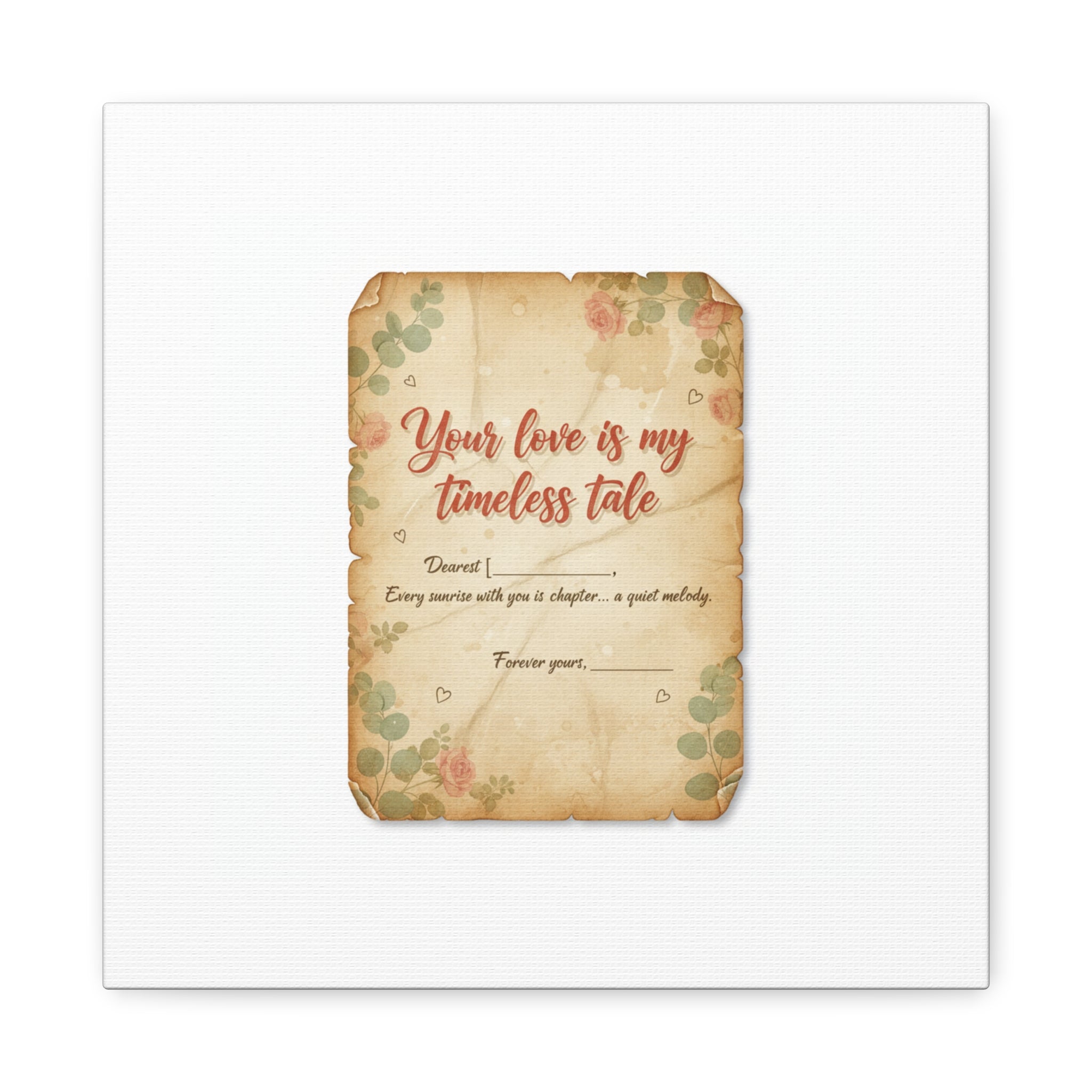 Your Love Is My Timeless Tale Canvas | Love Letter Decor, Vintage Romance