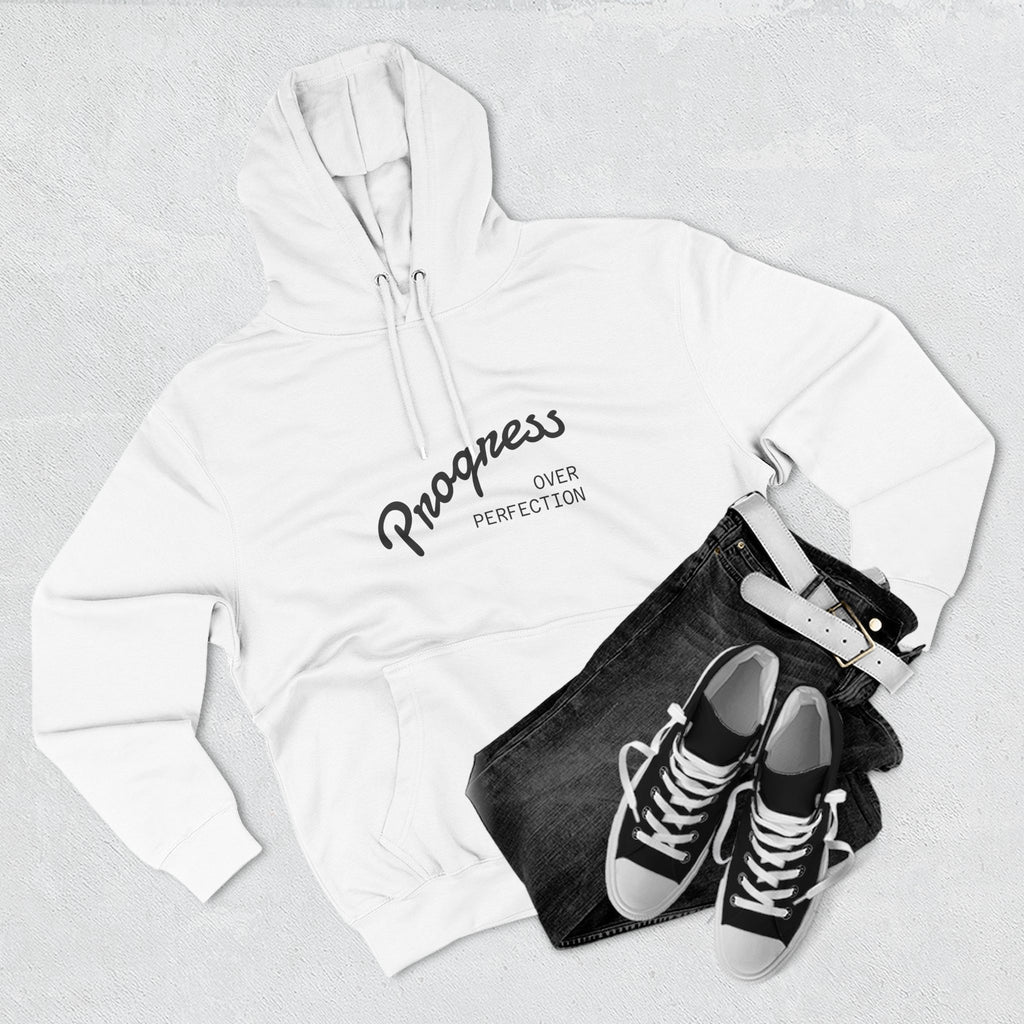 Super Mom Hoodie — "Progress Over Perfection" Fleece Pullover