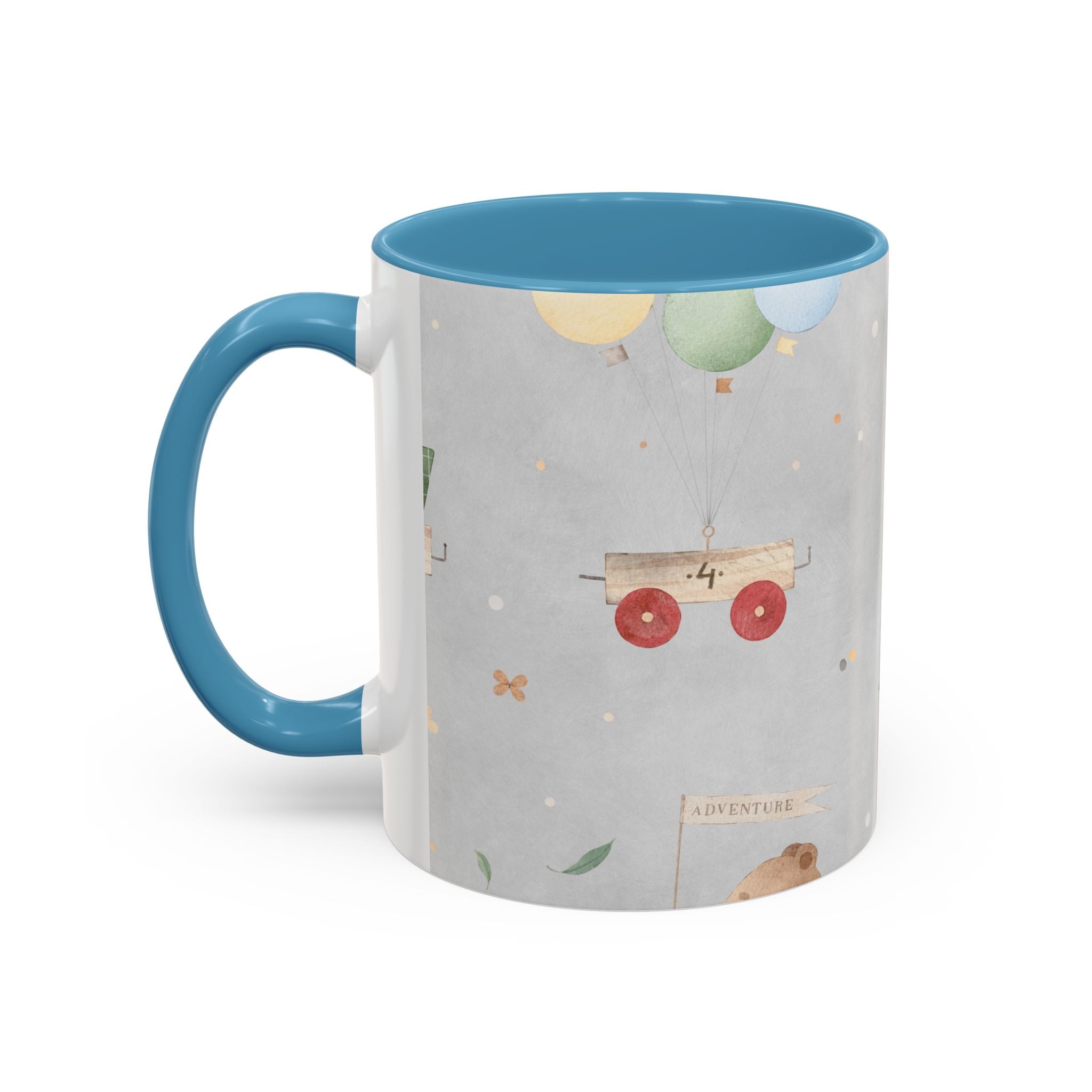 Toy Train Teddy Coffee Mug — Cute Nursery Baby Shower Gift (11/15oz)