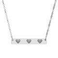 Engravable Heart Bar Necklace — Personalized Horizontal Nameplate Jewelry