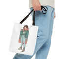 Casual Girl Illustration Tote Bag – Cute Anime-Style Character AOP Tote