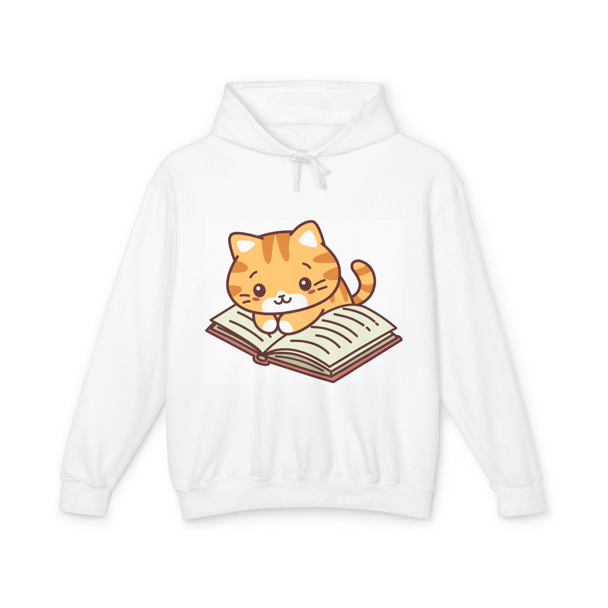Cute Cat Hoodie — Kawaii Reading & 'So Sweet' Dessert Cat Graphic Hoodie