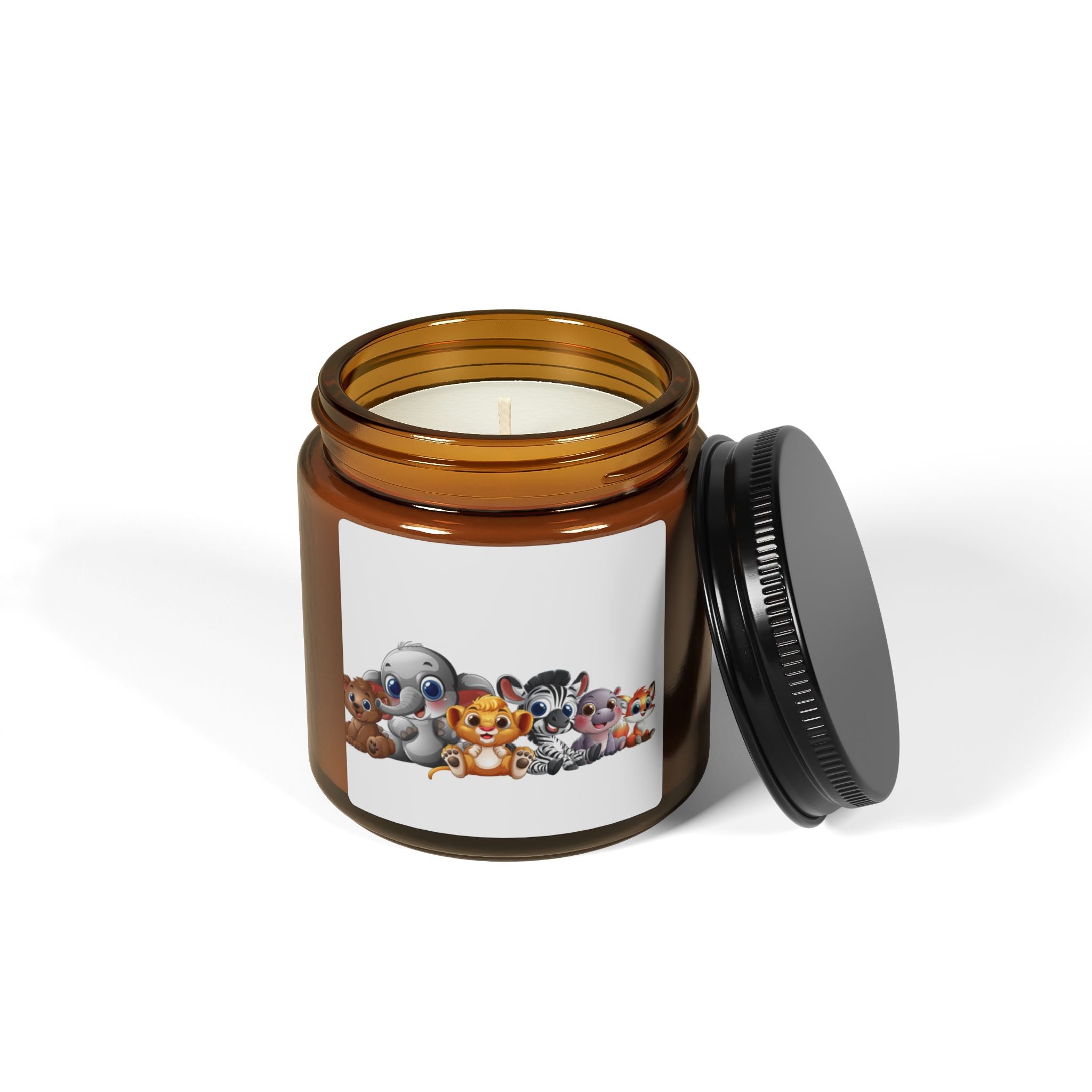 Amber Jar Soy Candle — Cute Woodland Animal Trio Scented Candle
