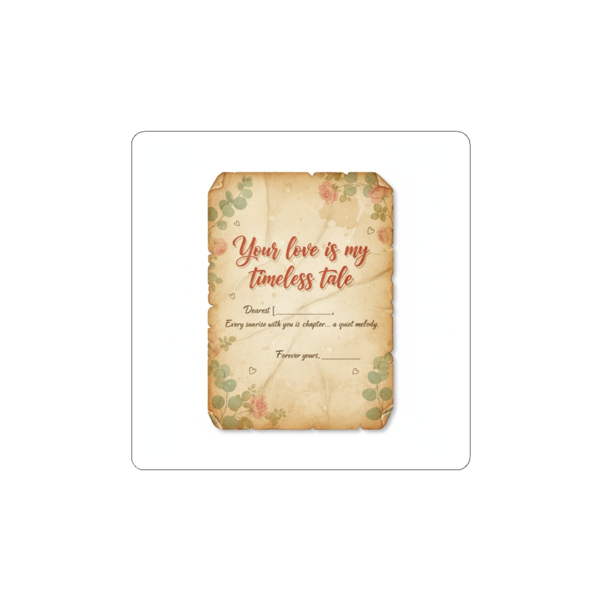 Love Letter Wax Seal Sticker | Vintage handwritten romance, sepia stationery