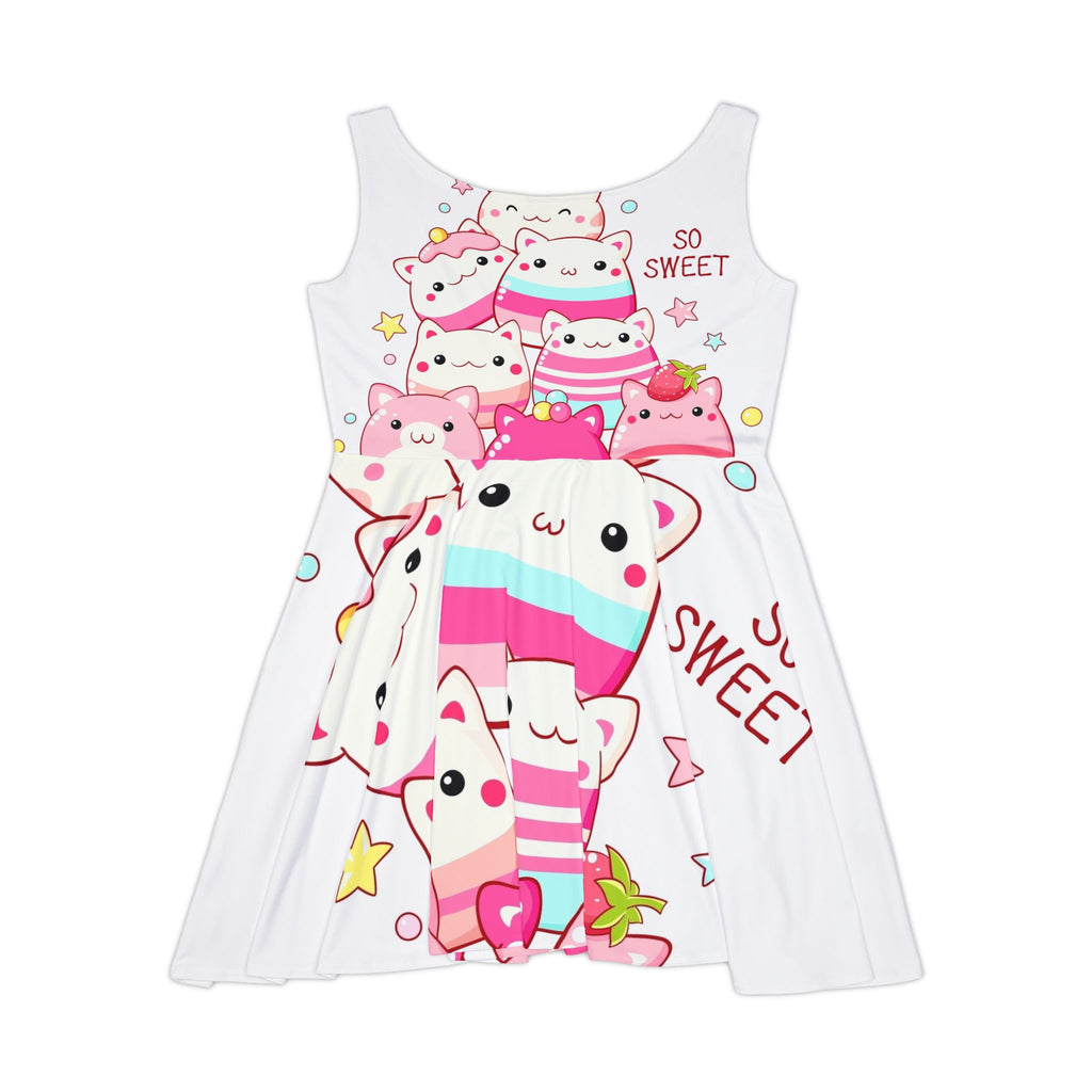Kawaii Cat Popsicle Skater Dress – "So Sweet" All-Over Print