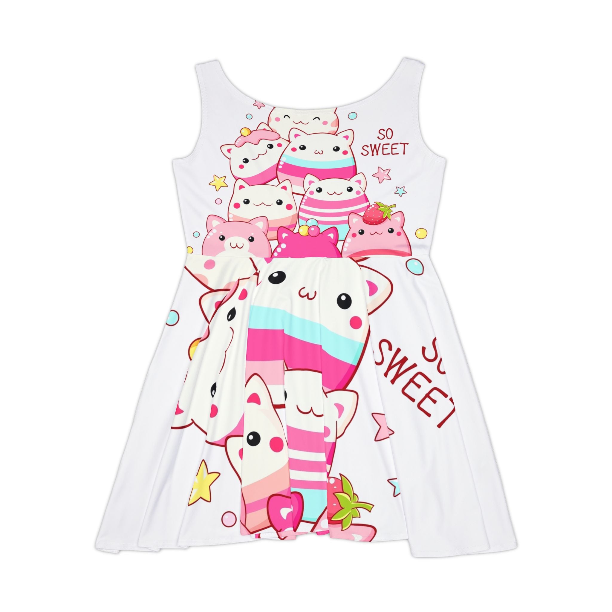 Kawaii Cat Popsicle Skater Dress – "So Sweet" All-Over Print