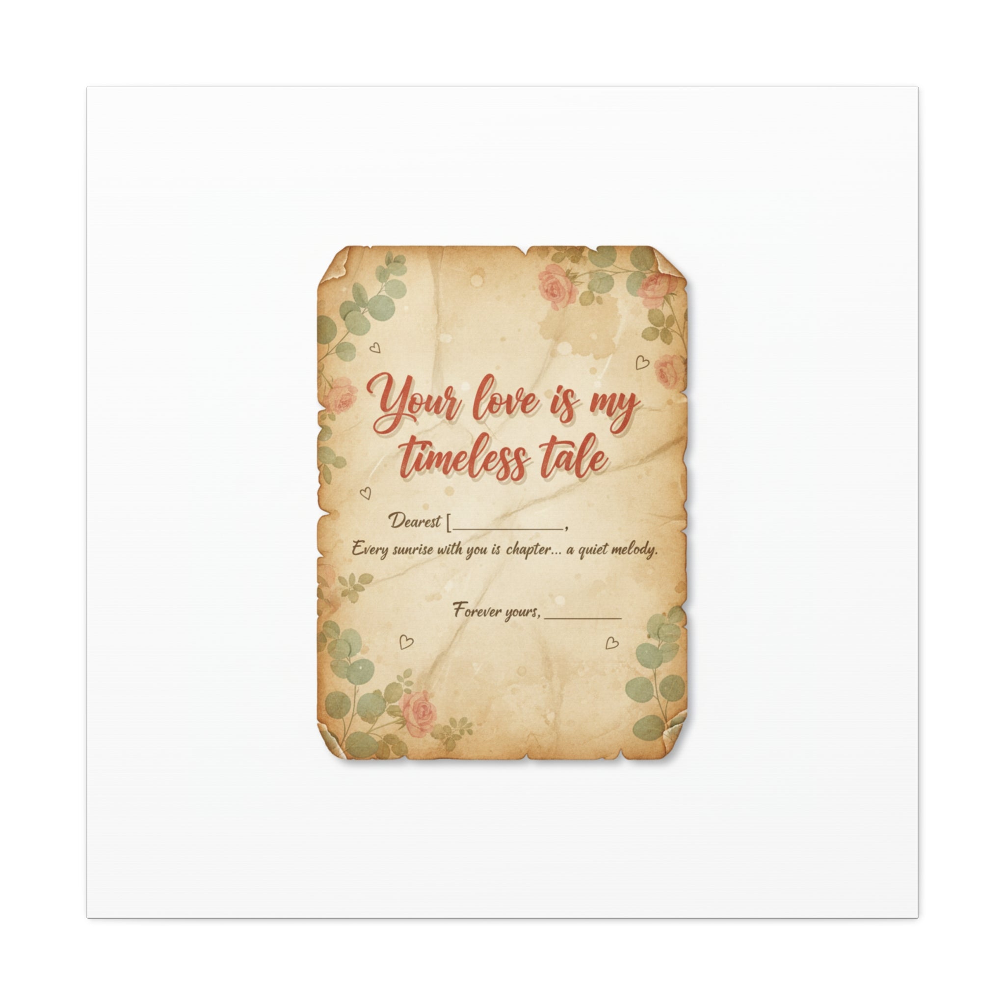 Your Love Is My Timeless Tale Canvas | Love Letter Decor, Vintage Romance