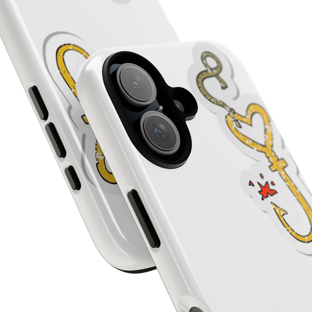 Gold Heart Hook Phone Case — Cute Fishing Charm iPhone Cover