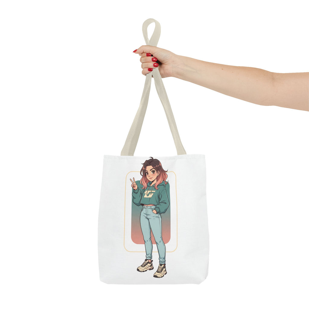 Casual Girl Illustration Tote Bag – Cute Anime-Style Character AOP Tote