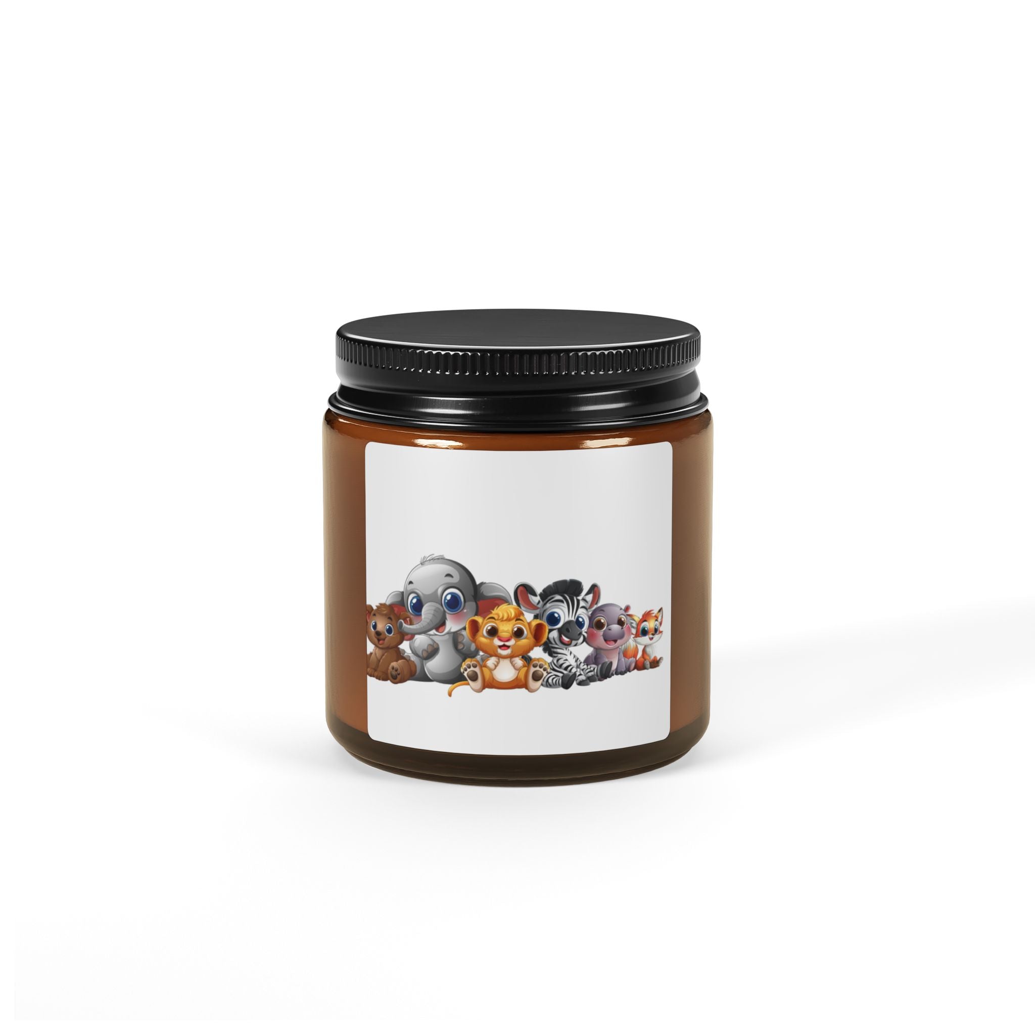 Amber Jar Soy Candle — Cute Woodland Animal Trio Scented Candle