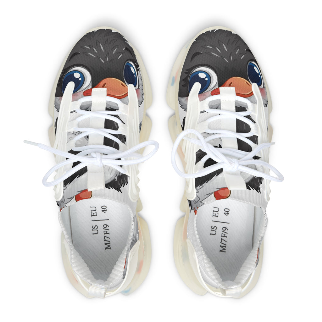 Women's Mesh Sneakers — Cute Big-Eyed Penguin Graphic Athletic Shoes