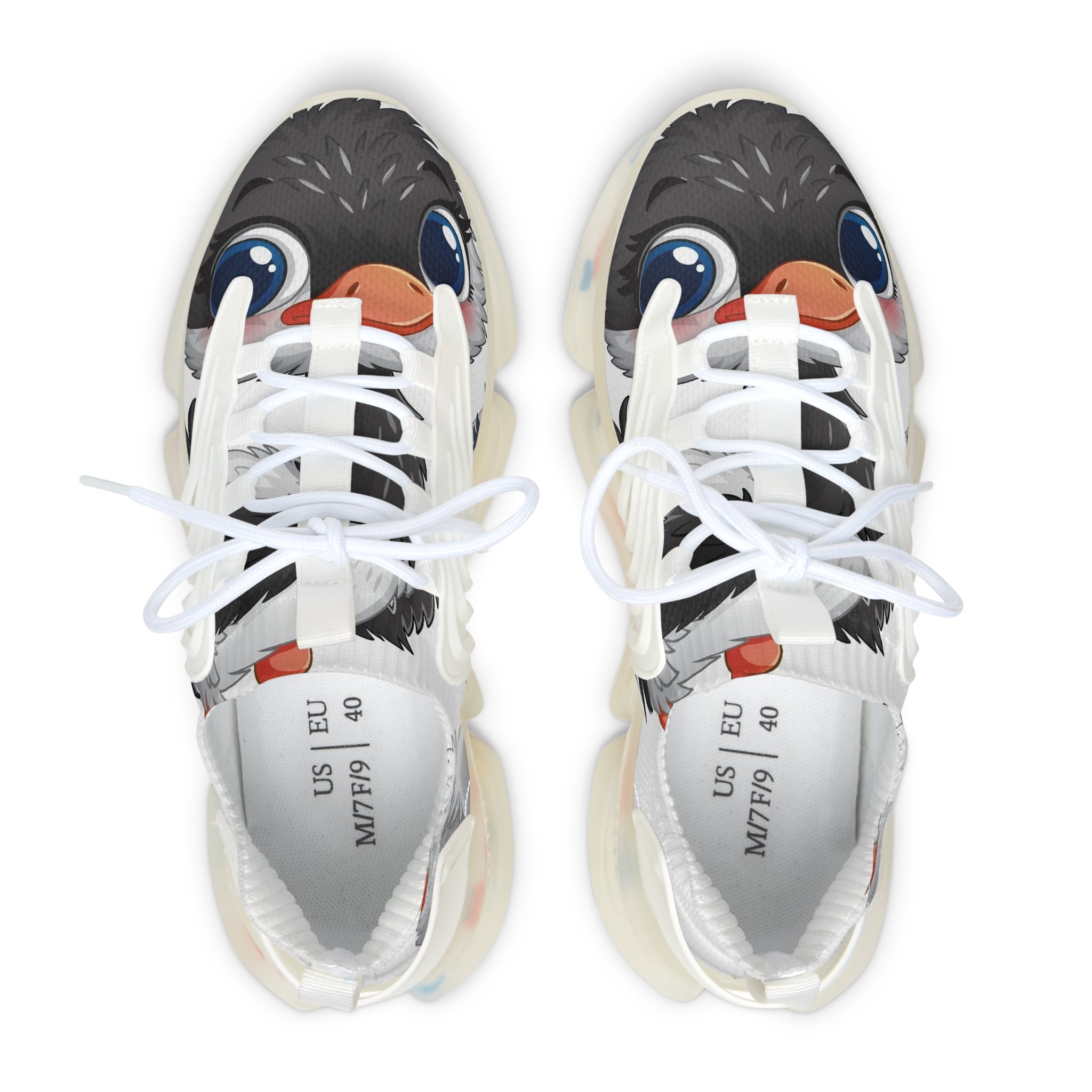 Women's Mesh Sneakers — Cute Big-Eyed Penguin Graphic Athletic Shoes