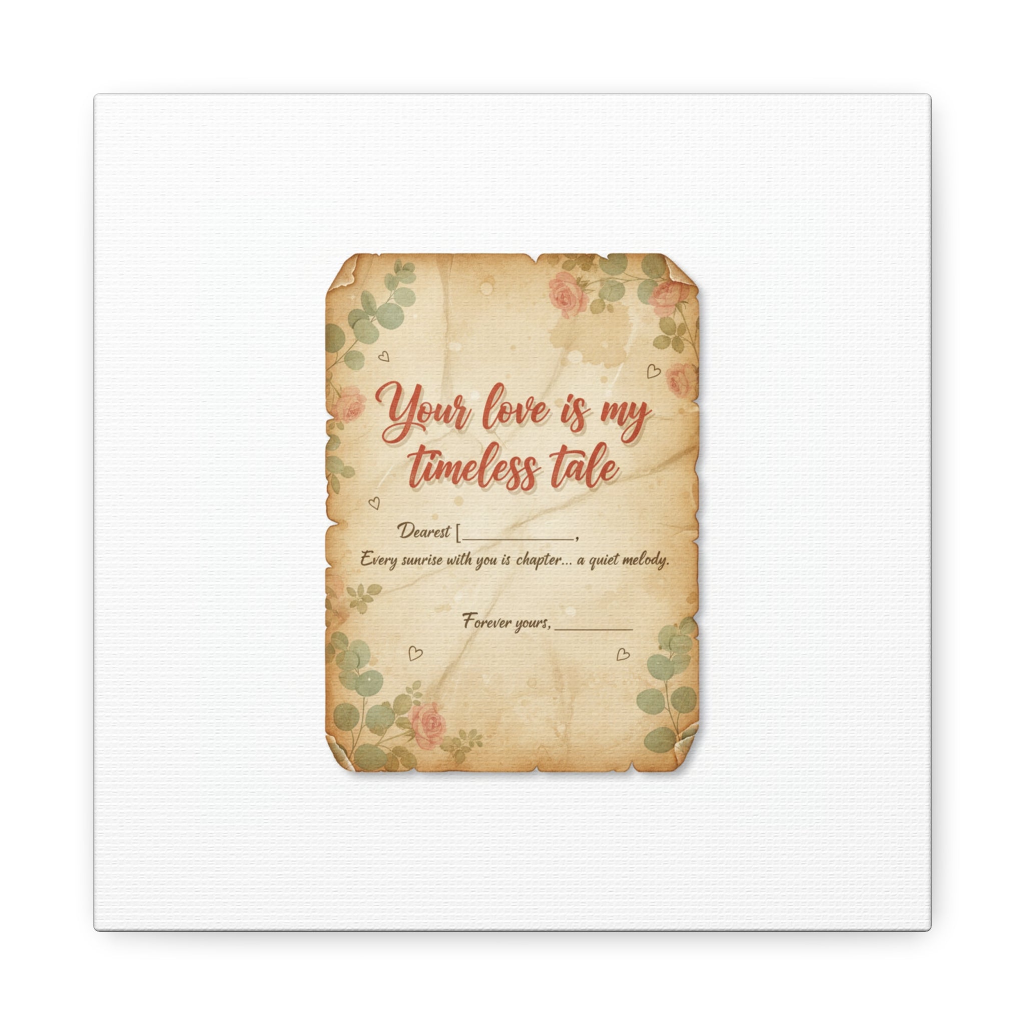 Your Love Is My Timeless Tale Canvas | Love Letter Decor, Vintage Romance