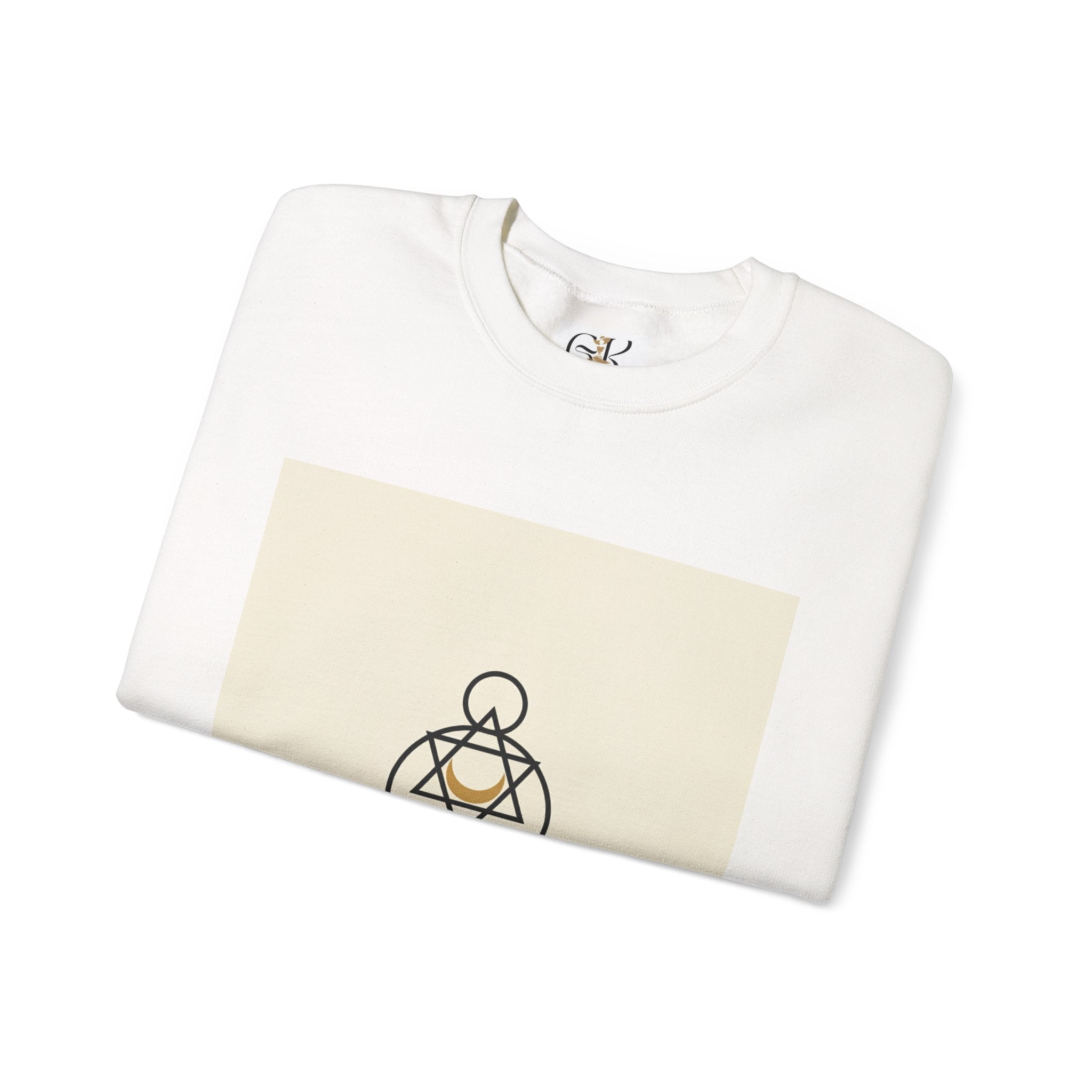 Crewneck Sweatshirt — "It's a New Day" Graphic Crewneck with Minimal Geometric Front Design