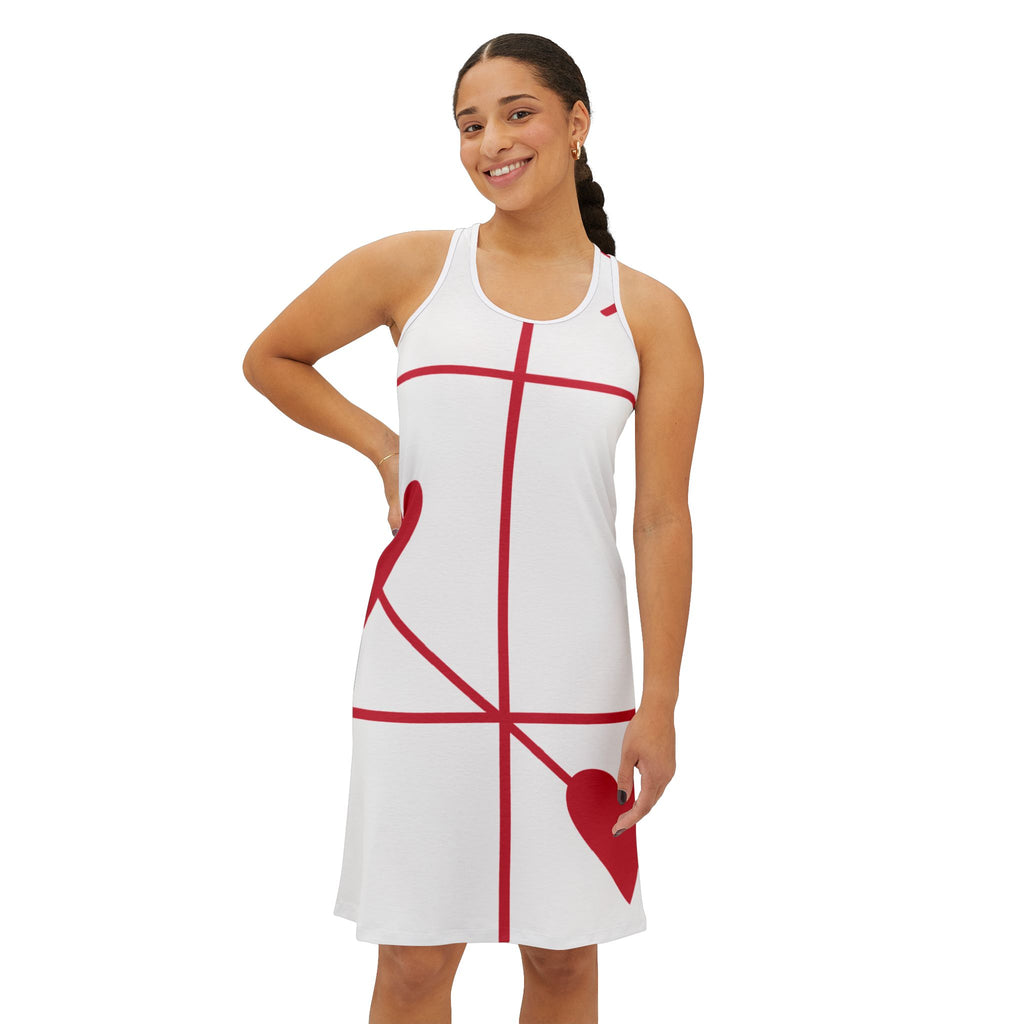 Valentine Heart Grid Racerback Dress
