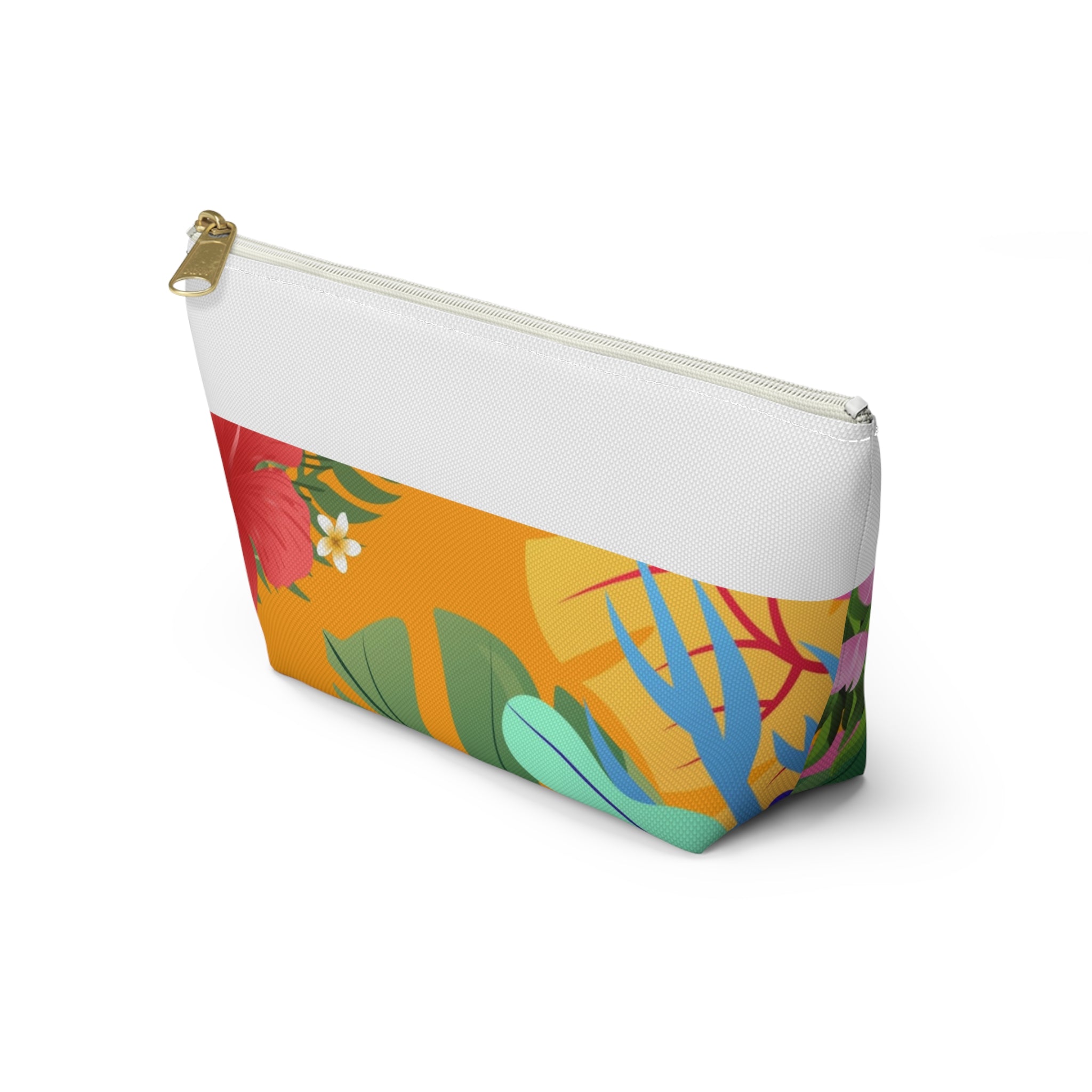 Tropical Floral Accessory Pouch — Bright Hawaiian Makeup Bag