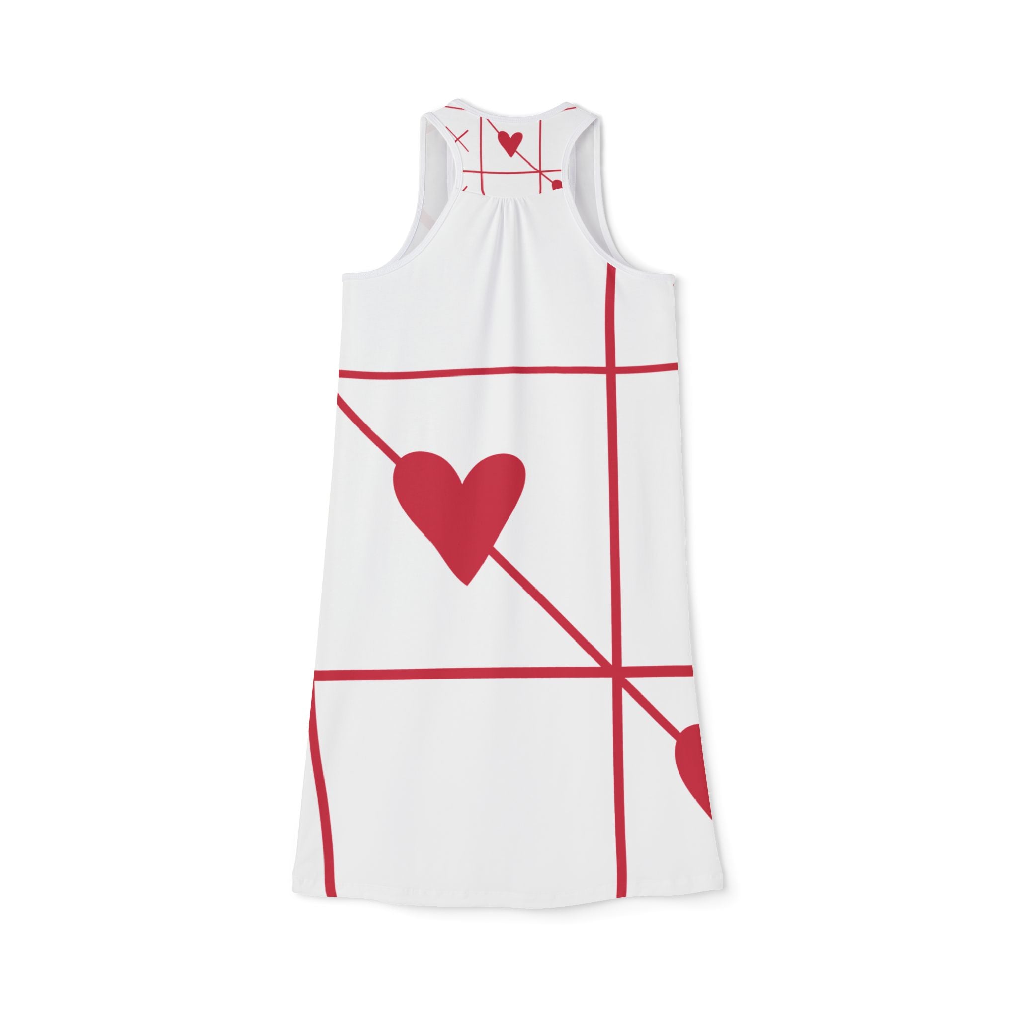 Valentine Heart Grid Racerback Dress