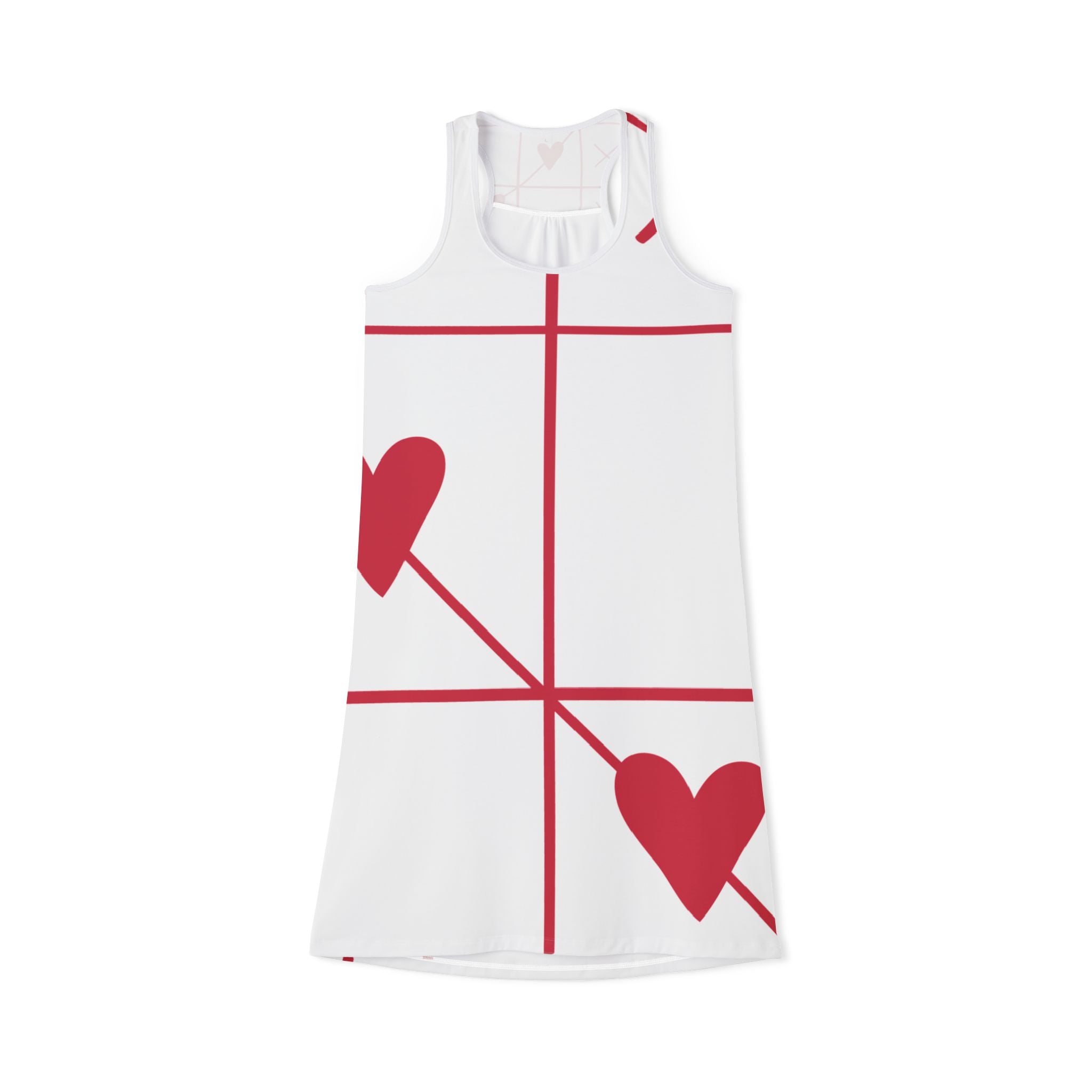 Valentine Heart Grid Racerback Dress