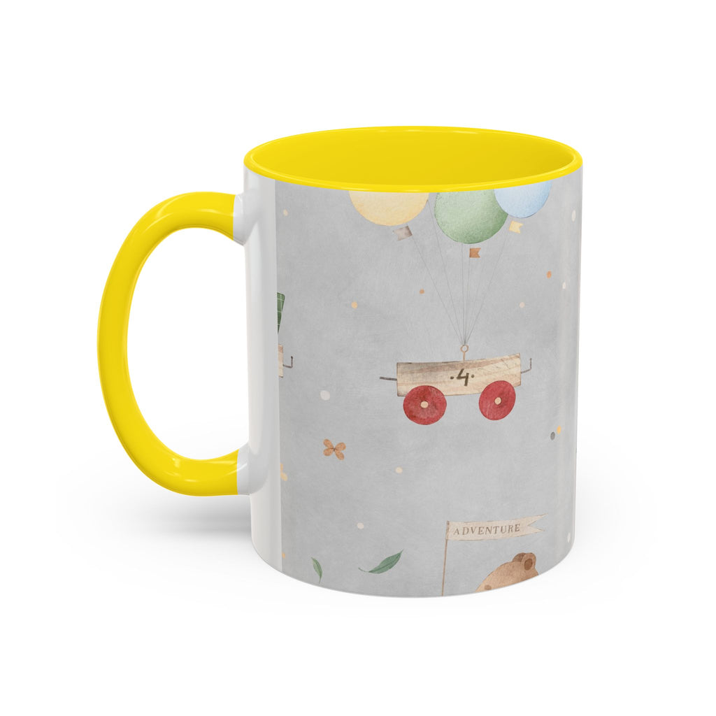 Toy Train Teddy Coffee Mug — Cute Nursery Baby Shower Gift (11/15oz)