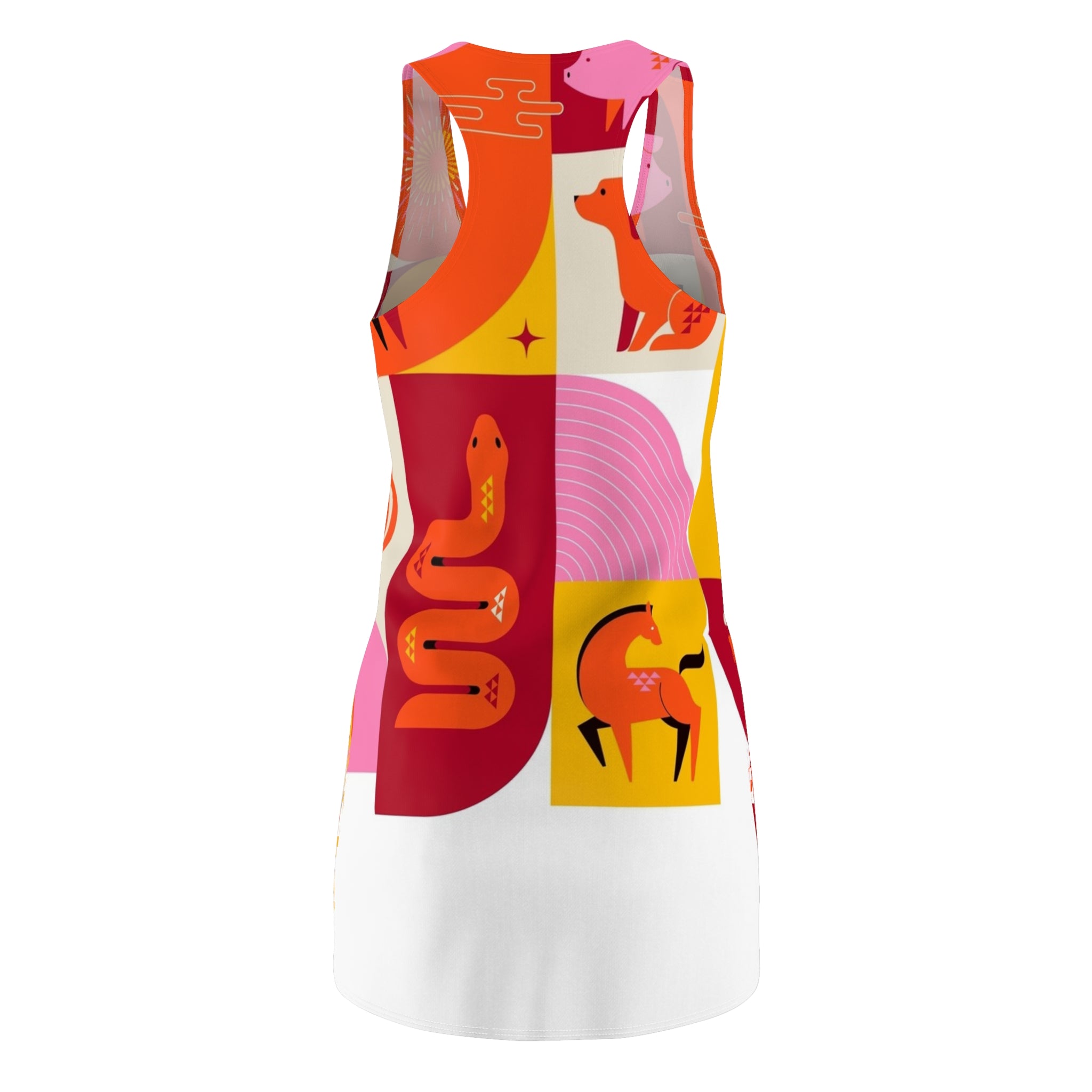 Zodiac Animal Block Racerback Dress – Colorful Chinese Zodiac Print