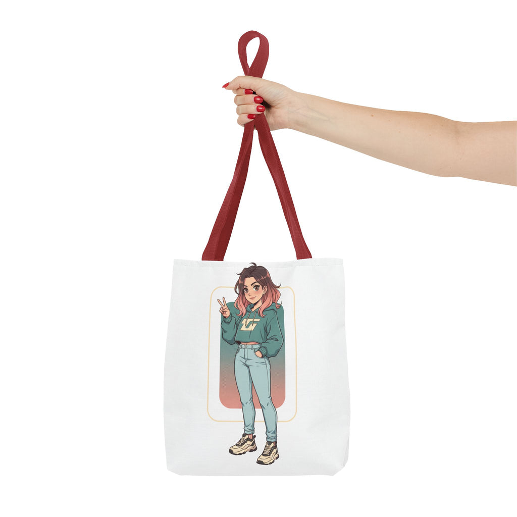 Casual Girl Illustration Tote Bag – Cute Anime-Style Character AOP Tote