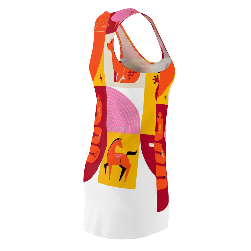 Zodiac Animal Block Racerback Dress – Colorful Chinese Zodiac Print