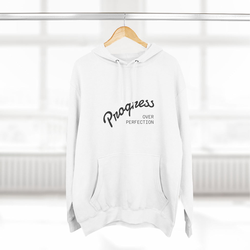 Super Mom Hoodie — "Progress Over Perfection" Fleece Pullover