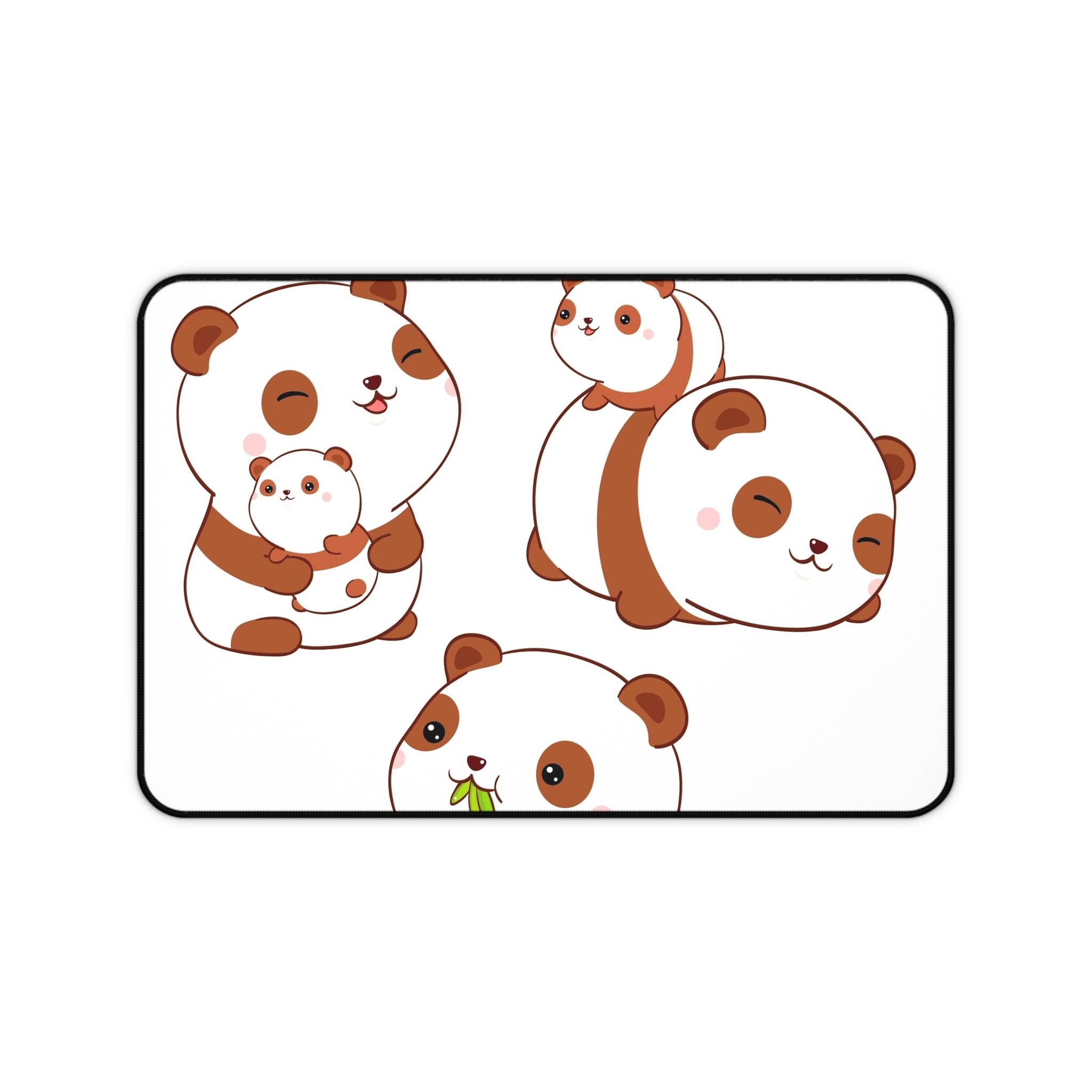 Cute Brown Panda Desk Mat — Kawaii Panda Mouse Pad for Kids & Home Office
