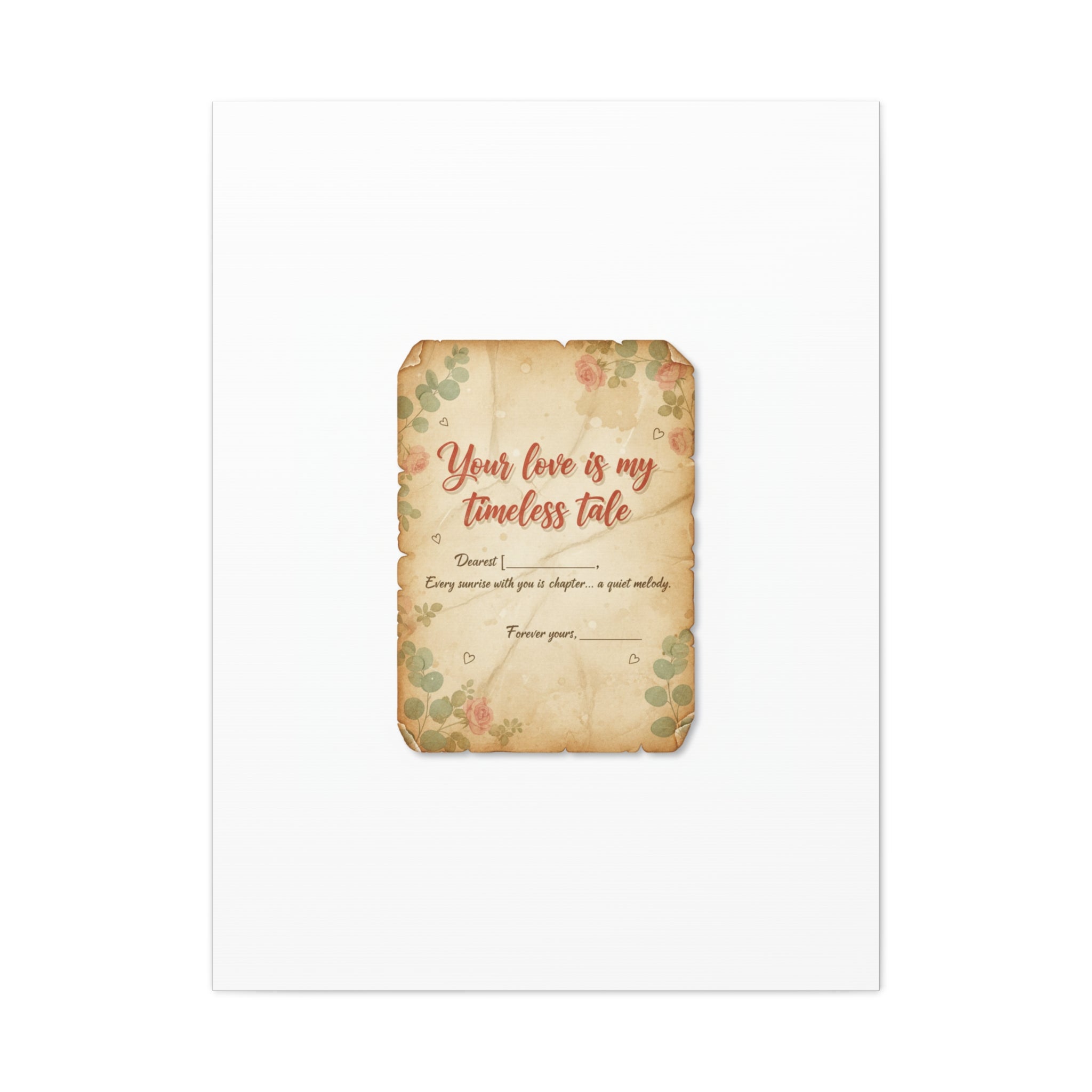 Your Love Is My Timeless Tale Canvas | Love Letter Decor, Vintage Romance