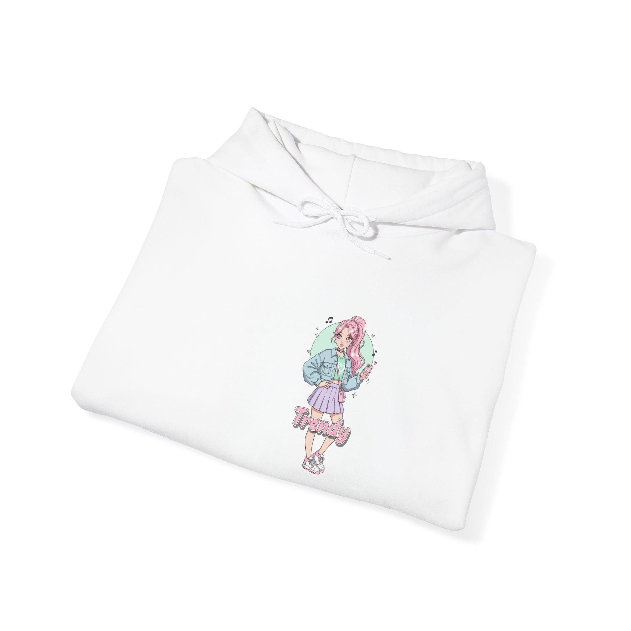 Anime Girl Heart Hoodie — Cute Pastel Kawaii Hooded Sweatshirt