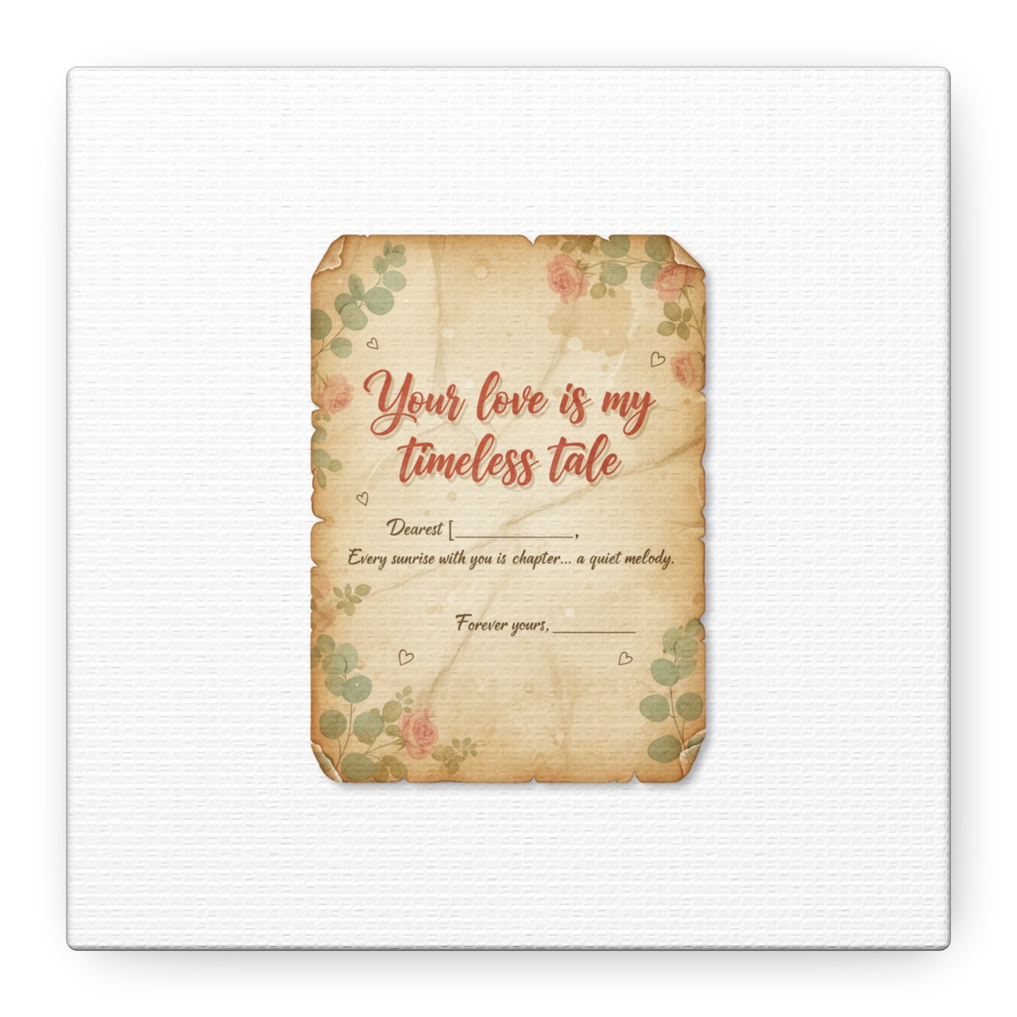 Your Love Is My Timeless Tale Canvas | Love Letter Decor, Vintage Romance