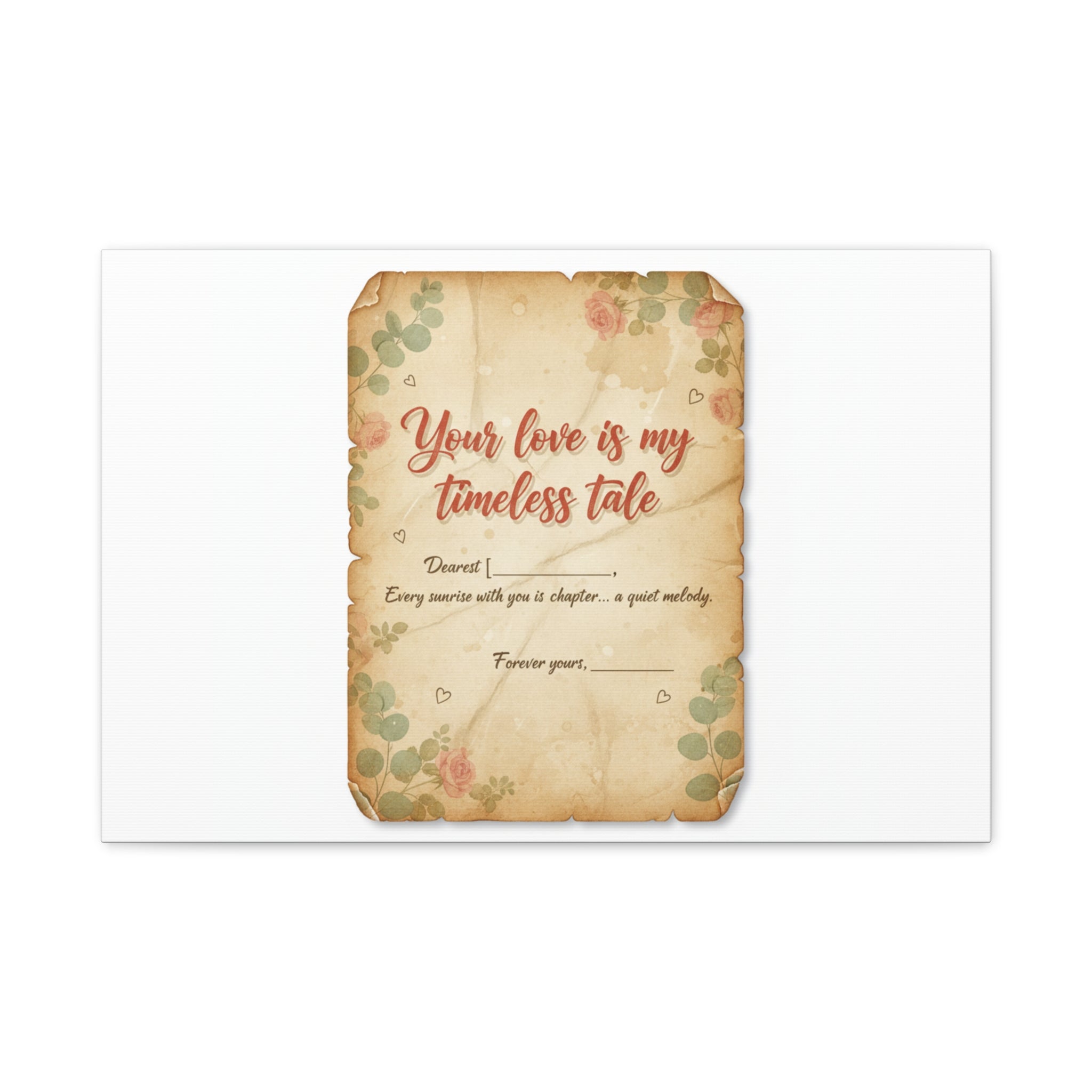 Your Love Is My Timeless Tale Canvas | Love Letter Decor, Vintage Romance