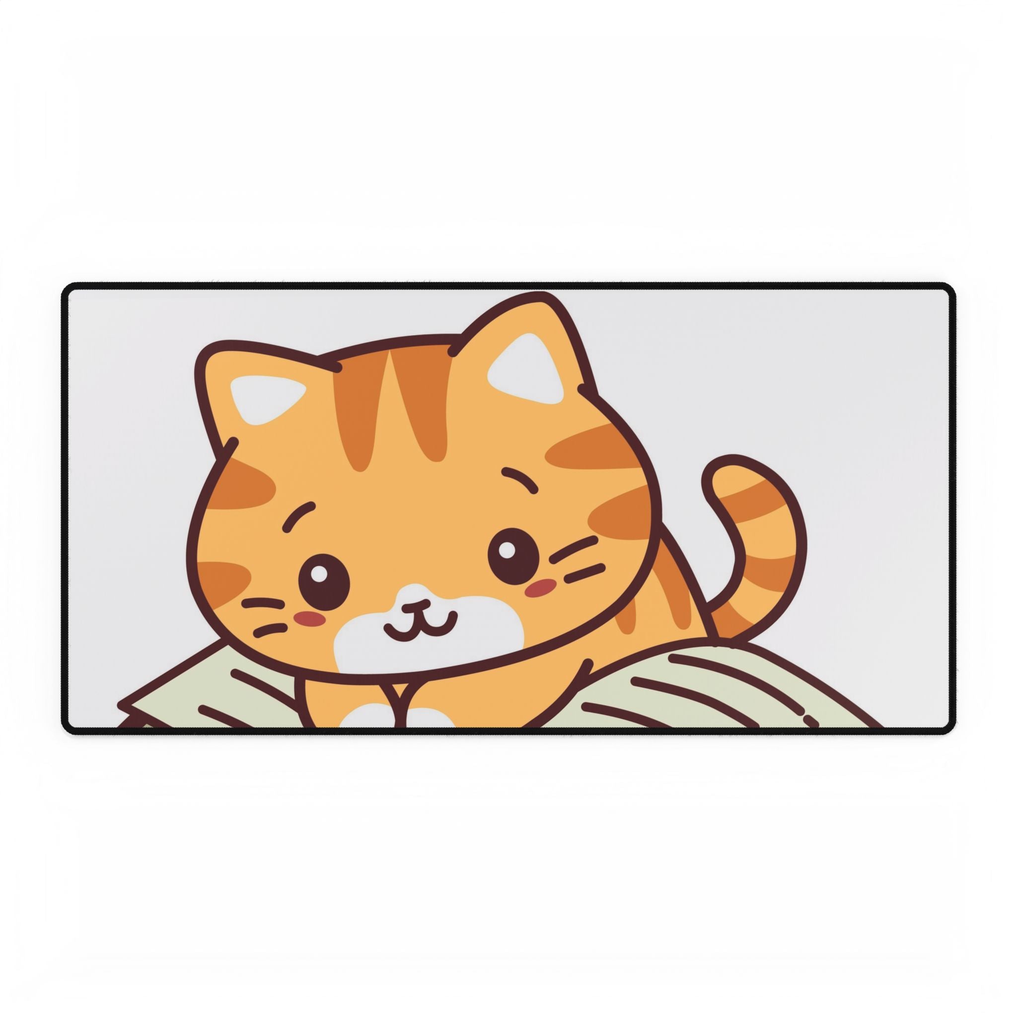 Cute Orange Kitten Desk Mat — Large Cute Cat Mouse Pad for Office & Gaming