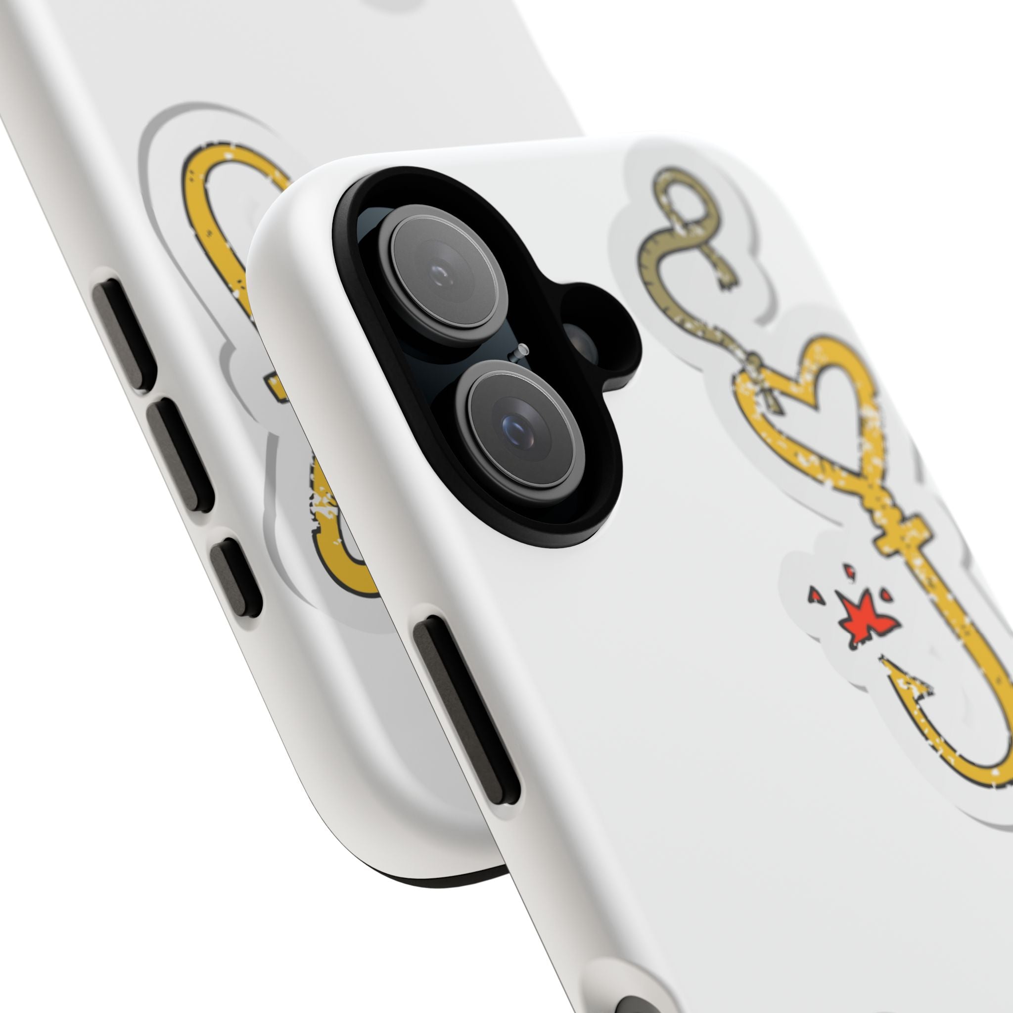 Gold Heart Hook Phone Case — Cute Fishing Charm iPhone Cover