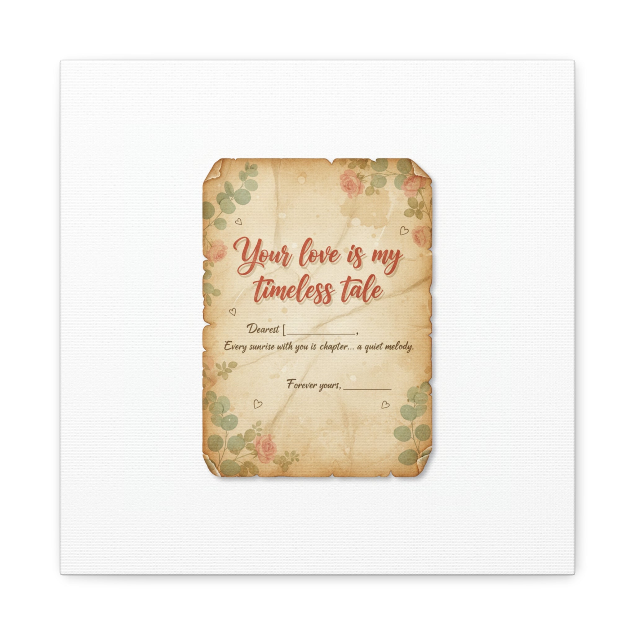 Your Love Is My Timeless Tale Canvas | Love Letter Decor, Vintage Romance
