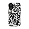 Phone Case — Black & White Leopard Print Protective Cover