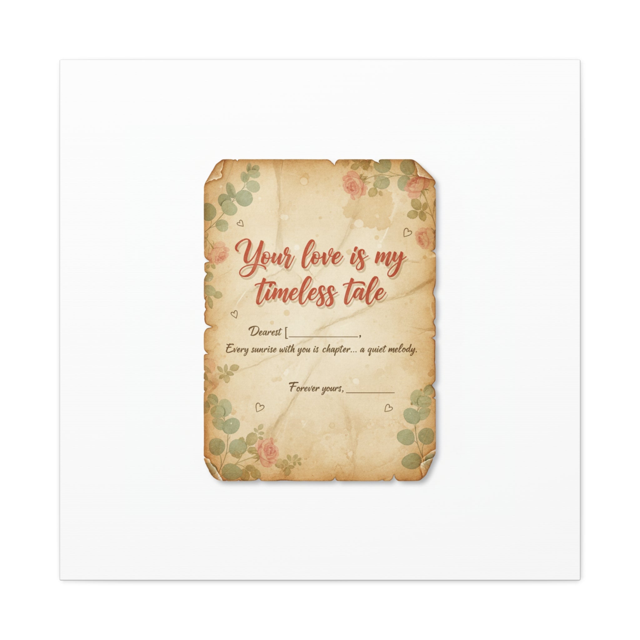 Your Love Is My Timeless Tale Canvas | Love Letter Decor, Vintage Romance